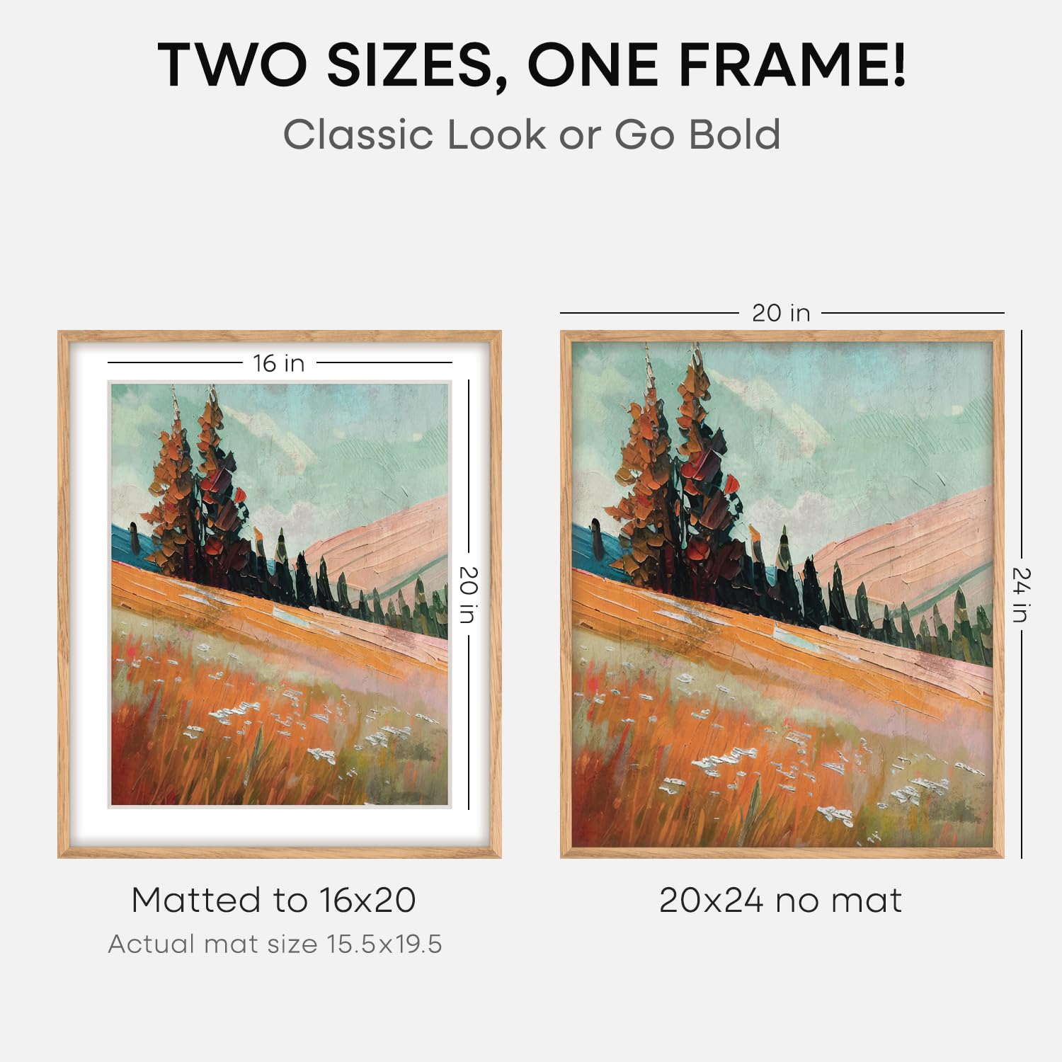Homeforia wood frame 20x24 tempered glass offers crisp clarity
