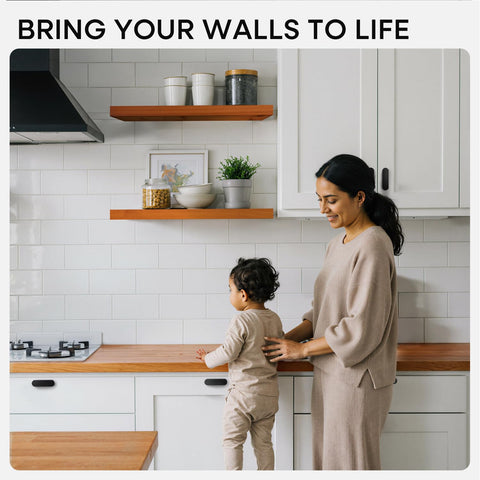 Homeforia woodgrain close-up shows authentic knots for warm, natural wall decor