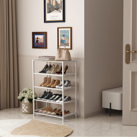 HOMEFORT durable metal shelves supporting multiple shoes