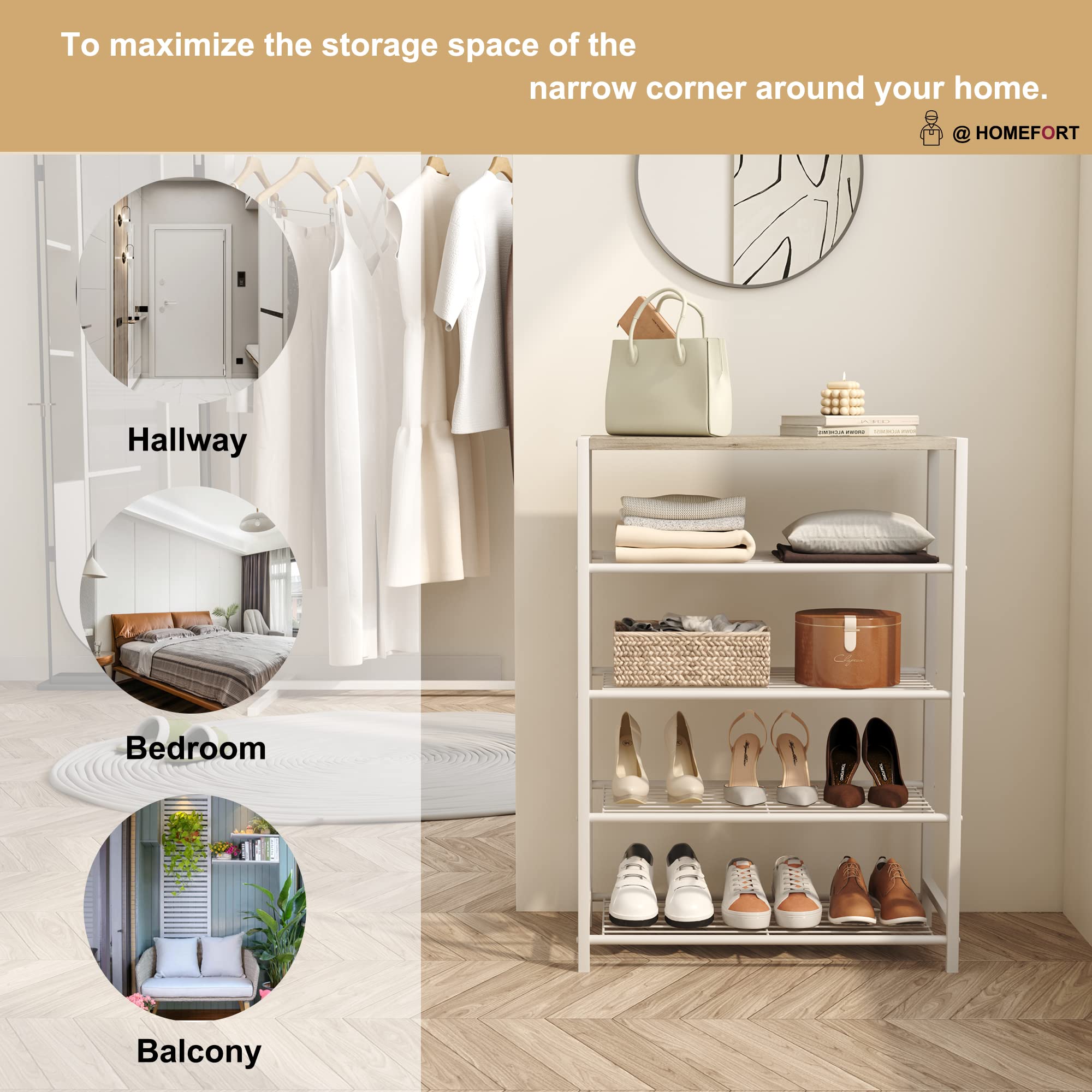 HOMEFORT quick assembly with labeled parts and clear instructions