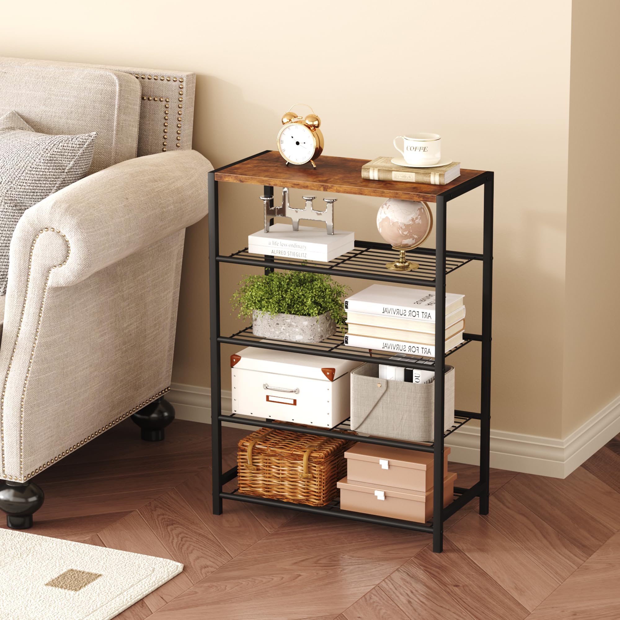 HOMEFORT entryway-narrow-space shoe rack maximizes small spaces.
