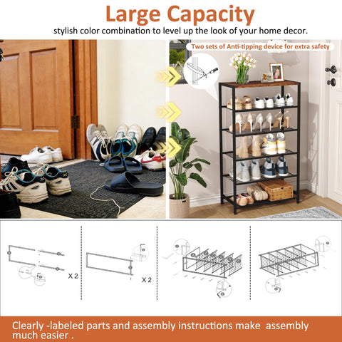 HOMEFORT space-saving solution stores multiple pairs on each shelf for quick access.