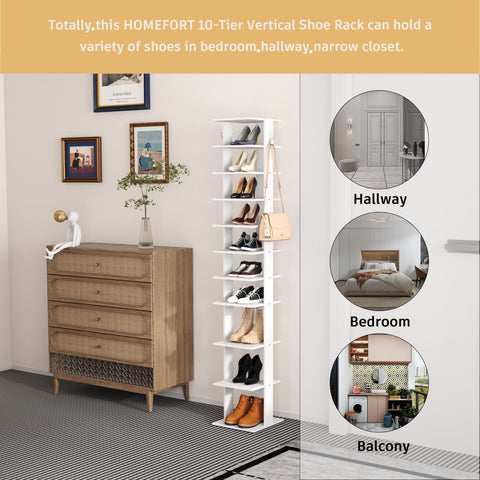 HOMEFORT open shelves highlight shoe organization with easy visibility.