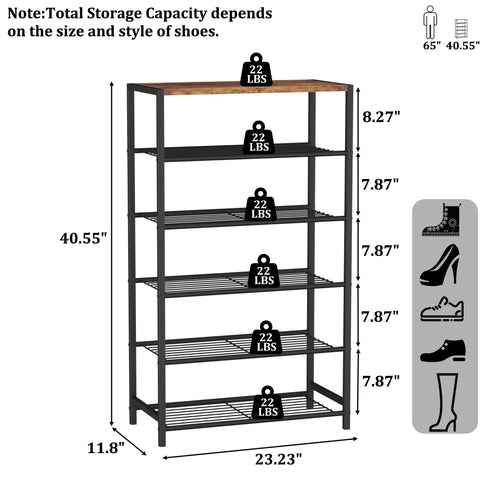 HOMEFORT sturdy metal shelves with wood accents offer durable storage and style.