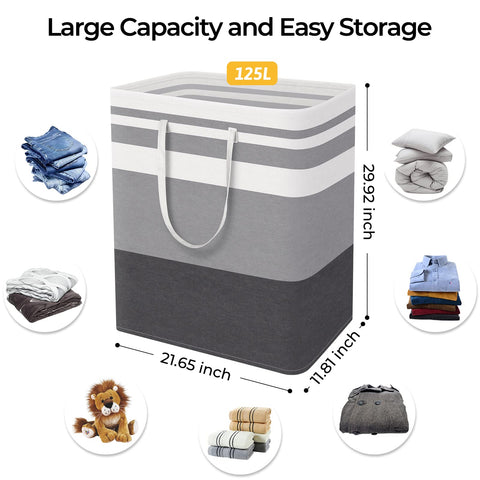 HomeHacks 2-Pack Large Laundry Basket in dorm setting demonstrates portable laundry sorting.