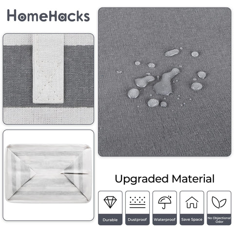 HomeHacks large laundry basket with extended handles for comfortable transport.