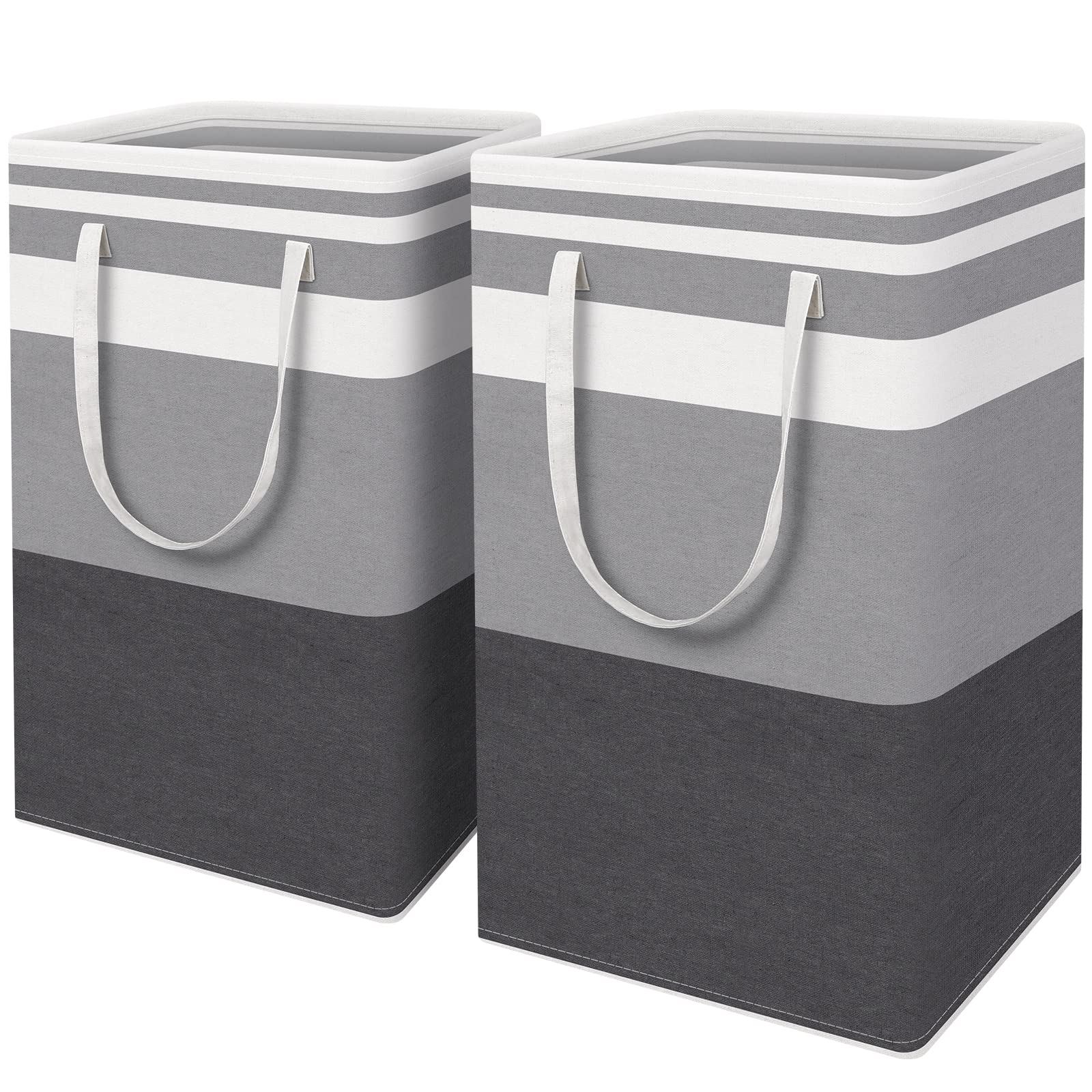 HomeHacks 2-pack large laundry basket with freestanding frame for upright stability.