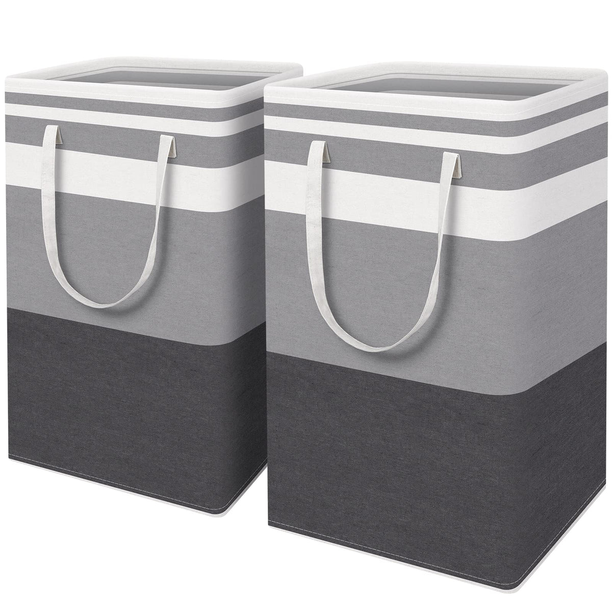 HomeHacks 2-pack large laundry basket with freestanding frame for upright stability.
