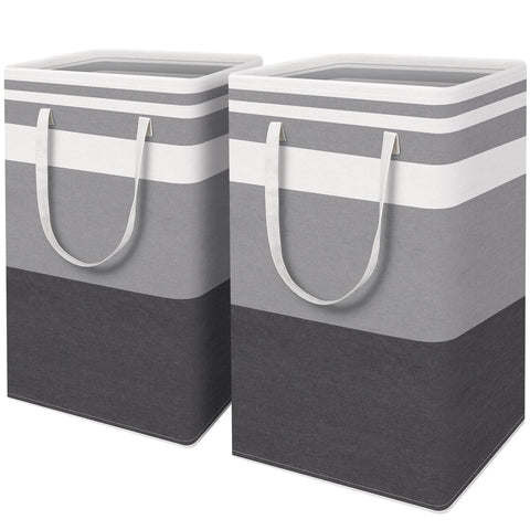 HomeHacks 2-pack large laundry basket with freestanding frame for upright stability.