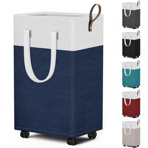 HomeHacks 75L rolling laundry basket with wheels for easy transport
