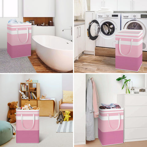 HomeHacks collapsible laundry bin folded for compact storage