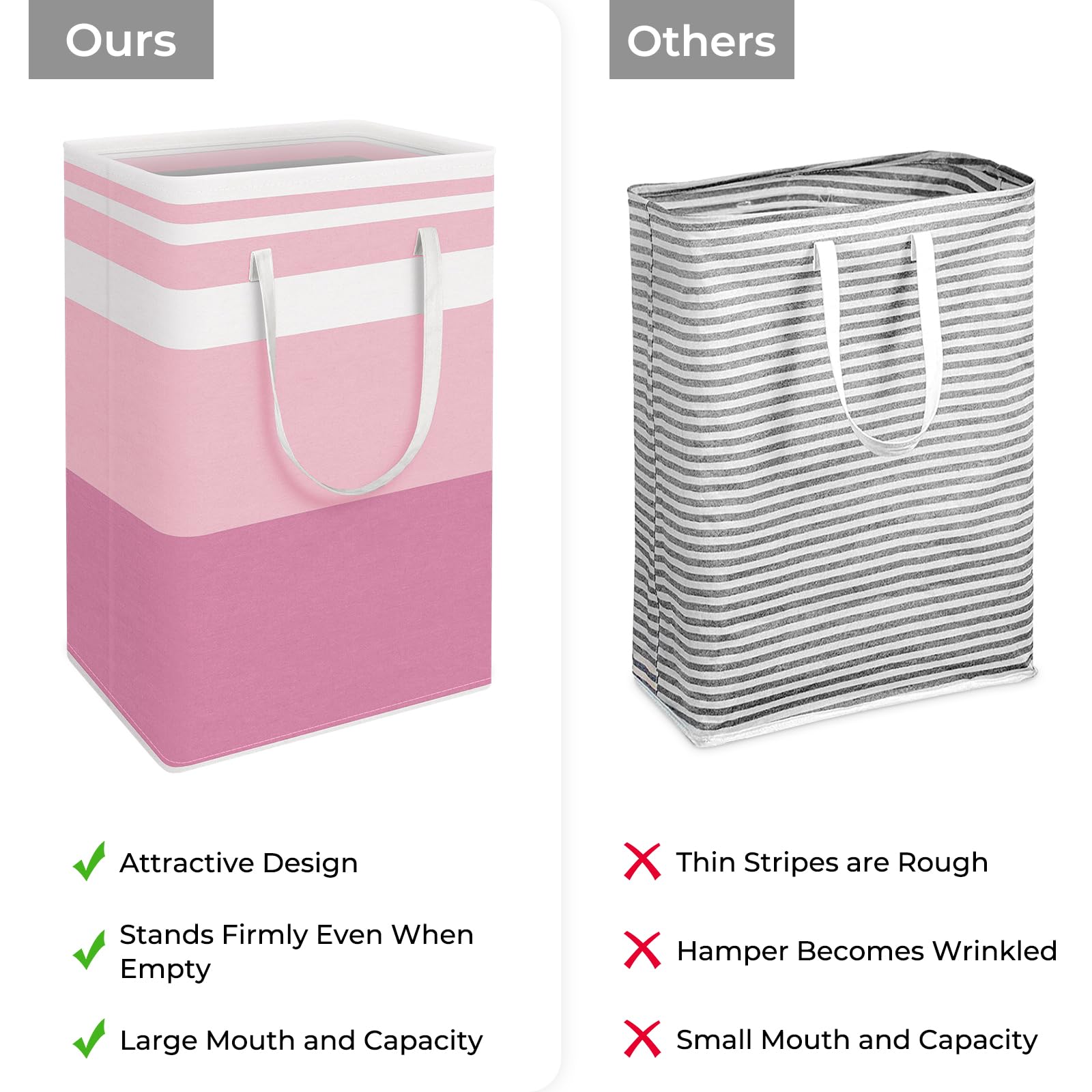 HomeHacks laundry hamper with double reinforced handles for easy carrying