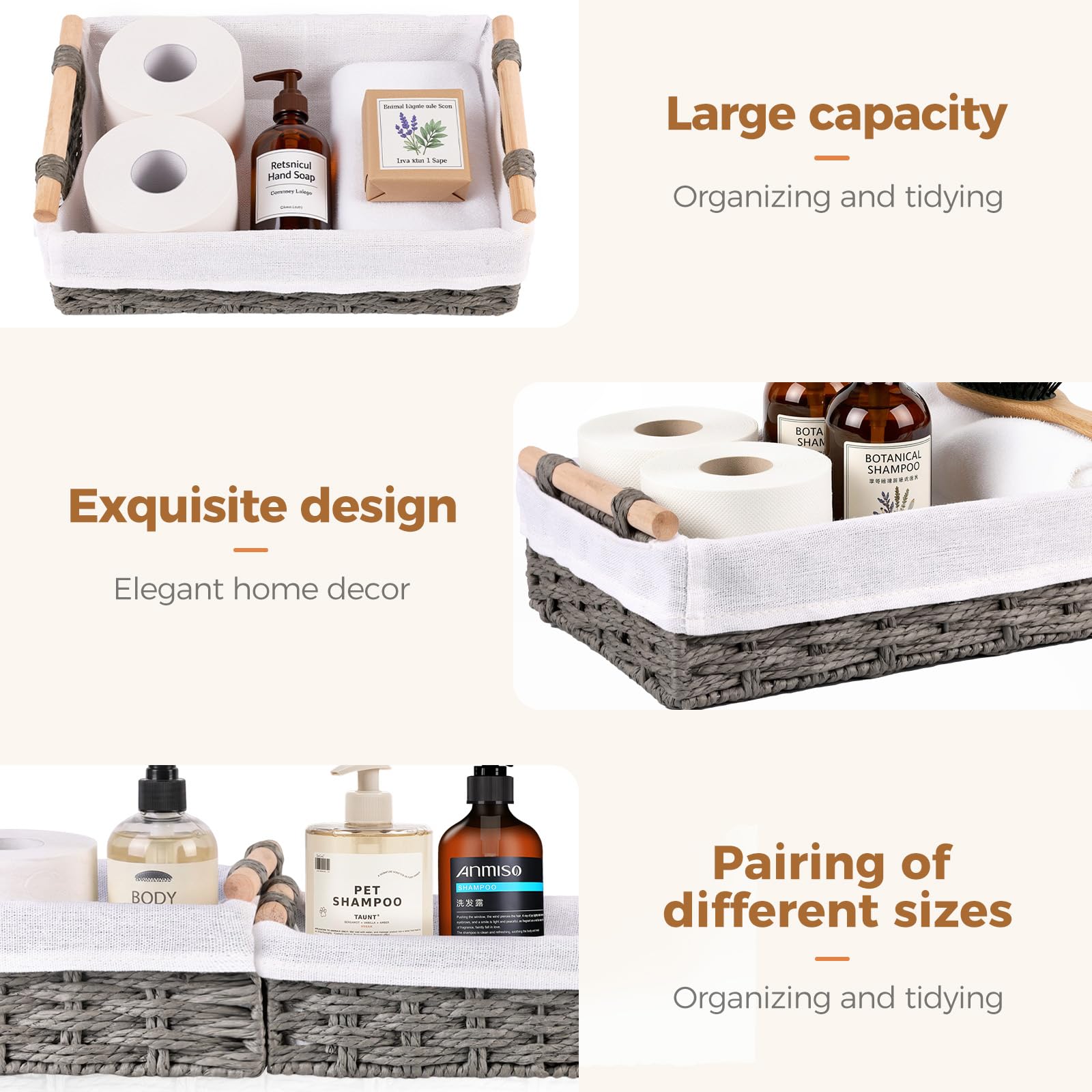 Large HomeHacks basket shown for towels or bulk items in a bathroom