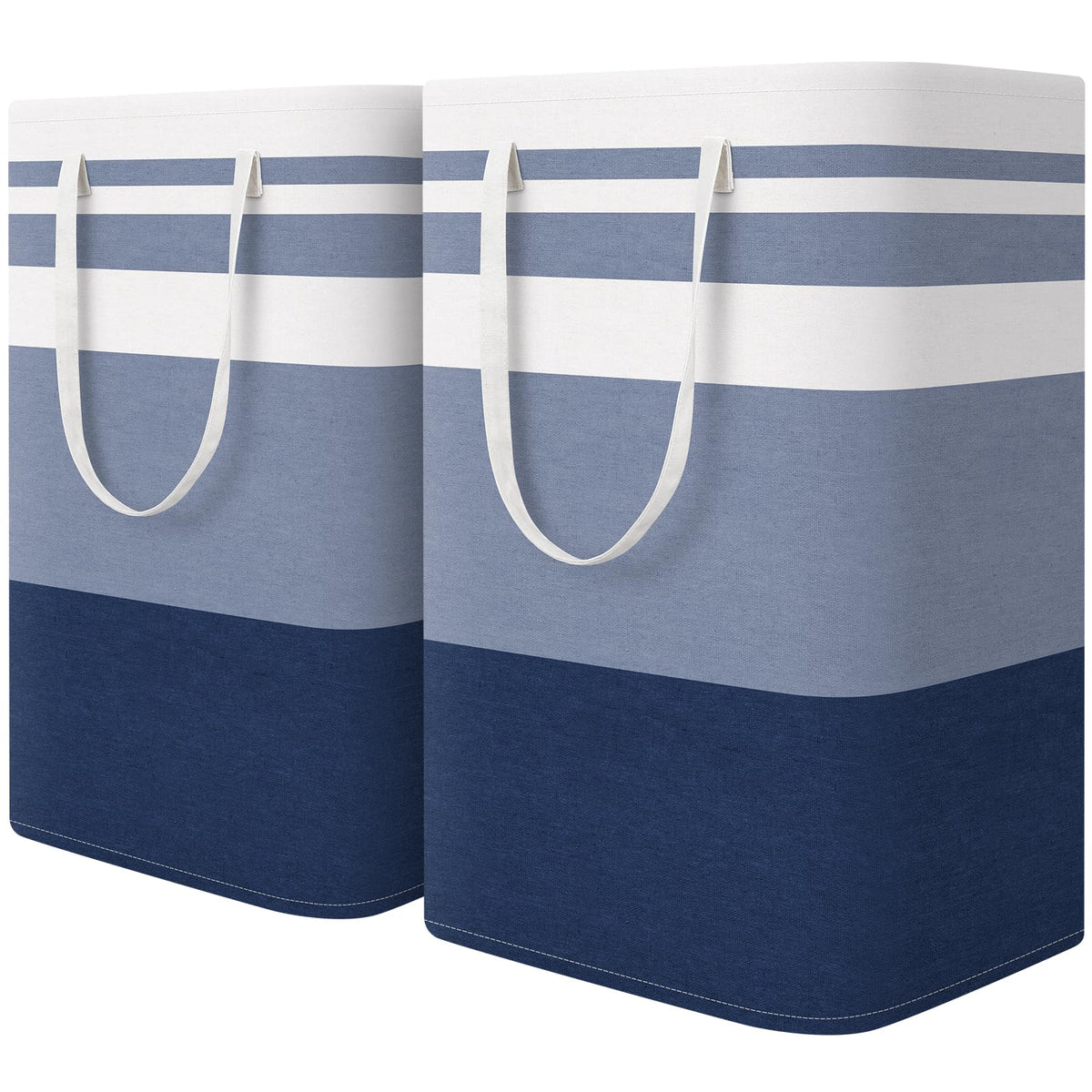 HomeHacks 75L blue laundry basket top view demonstrates a stable freestanding design.
