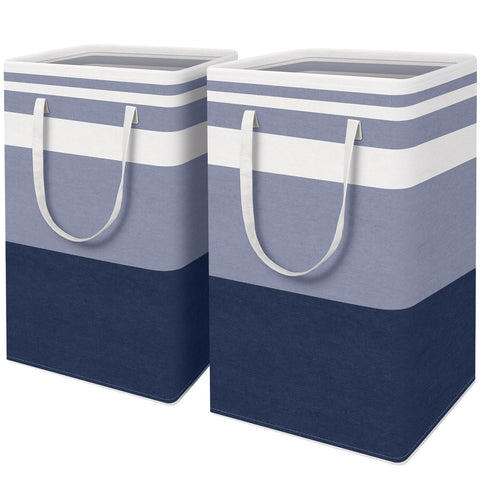 HomeHacks 2-Pack Laundry Basket demonstrates a freestanding structure for upright storage.