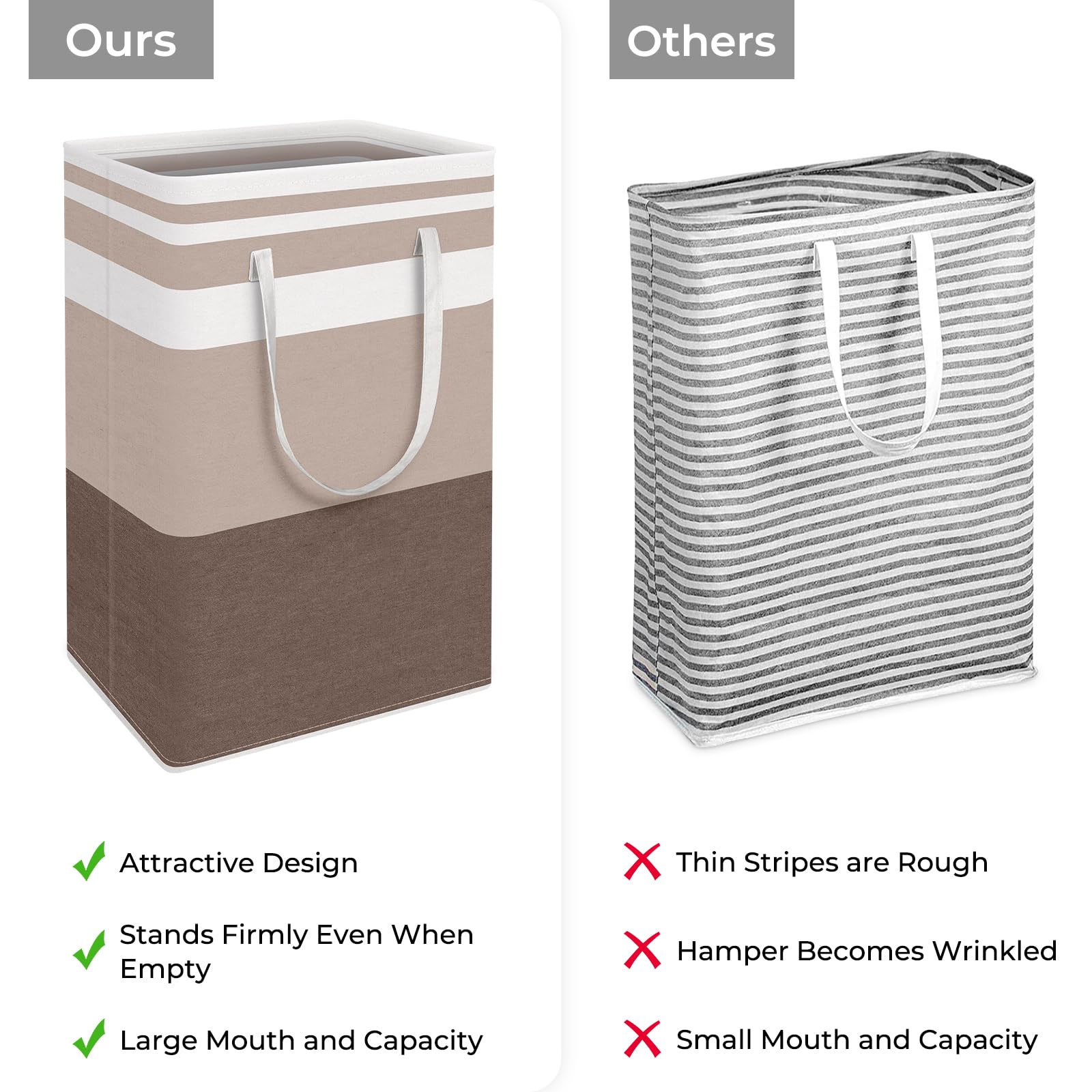 Open HomeHacks laundry basket demonstrates collapsible design and wide opening.