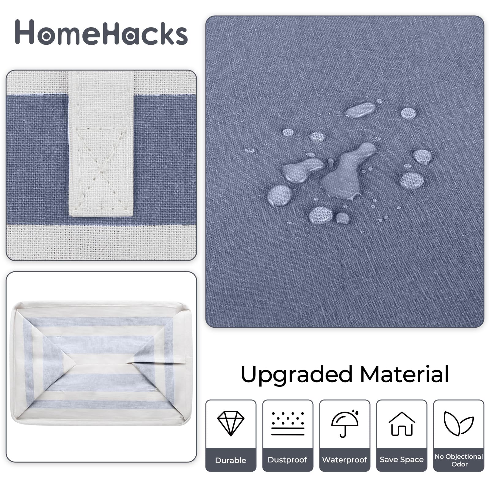 HomeHacks PEVA waterproof interior coating simplifies cleaning after spills.