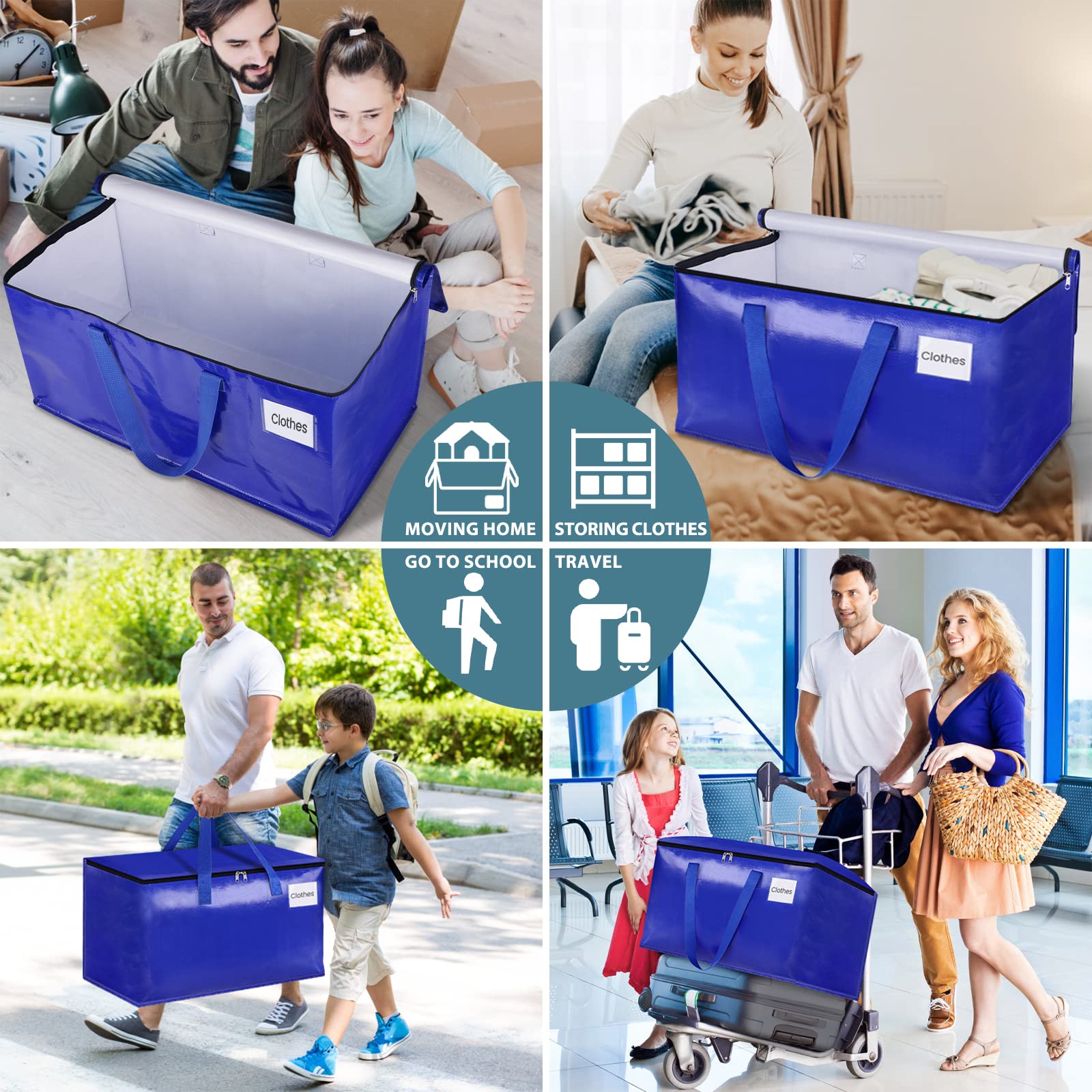 HomeHacks 93L blue collapsible tote ready for storage when not in use