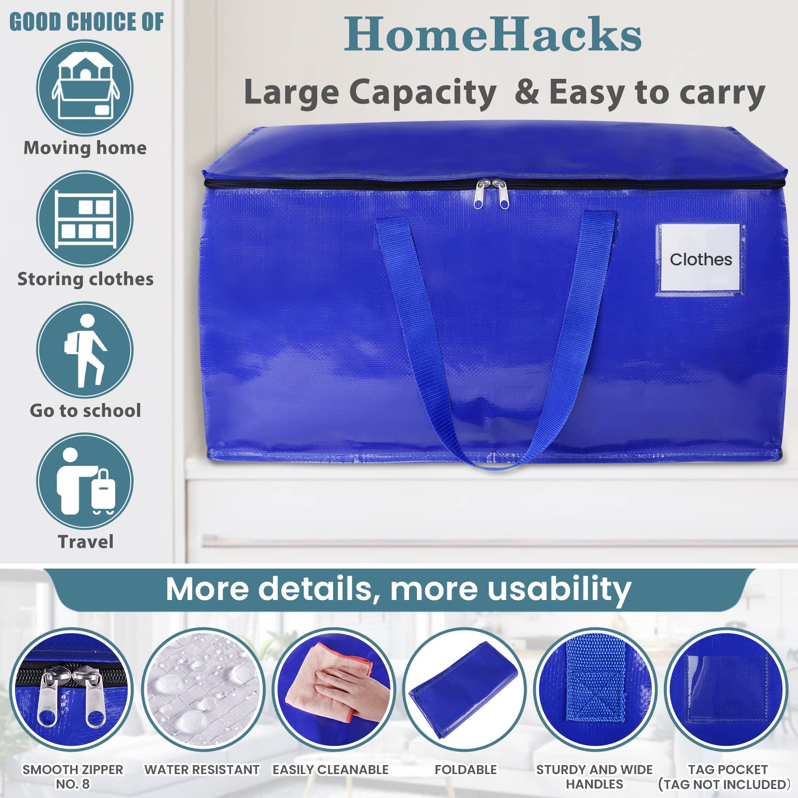 HomeHacks 93L blue stacked design for space-saving storage
