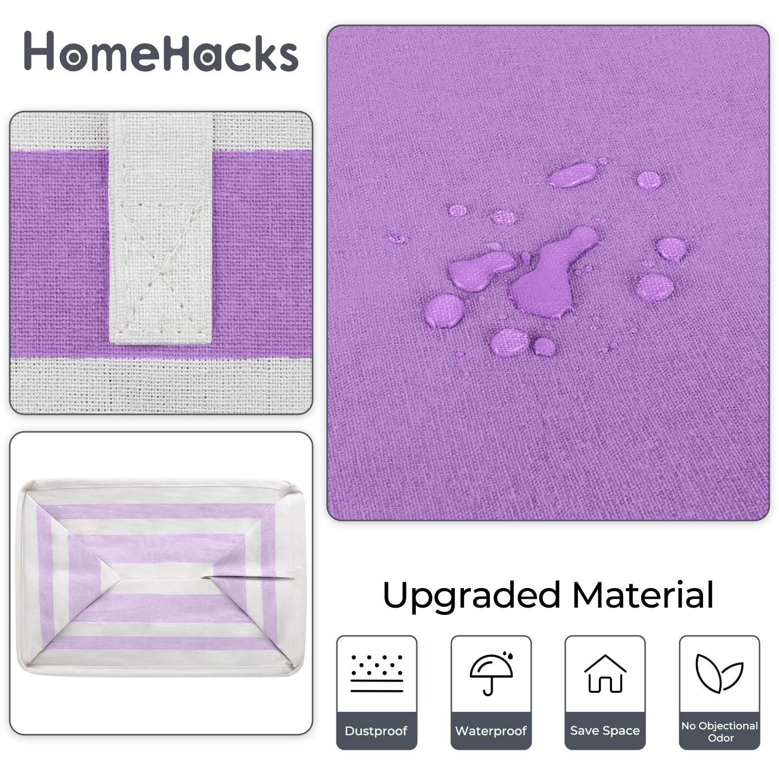 HomeHacks PEVA interior coating keeps contents dry and easy to wipe.