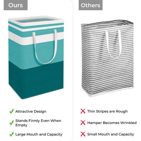 HomeHacks tall hamper with extended handles for easy one or two-handed carrying