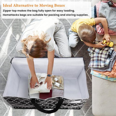 Reinforced, padded handles from HomeHacks ease carrying heavy loads.