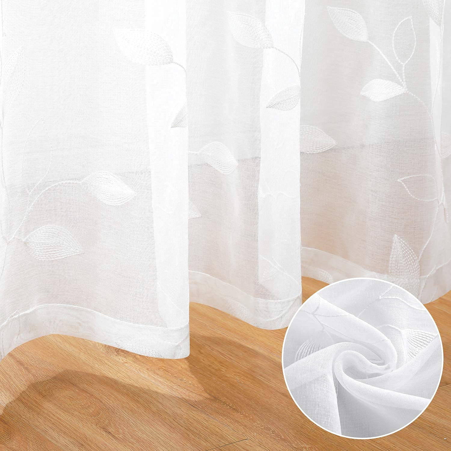 HOMEIDEAS 3-inch rod pocket drapery edge stitching for clean, secure drape.