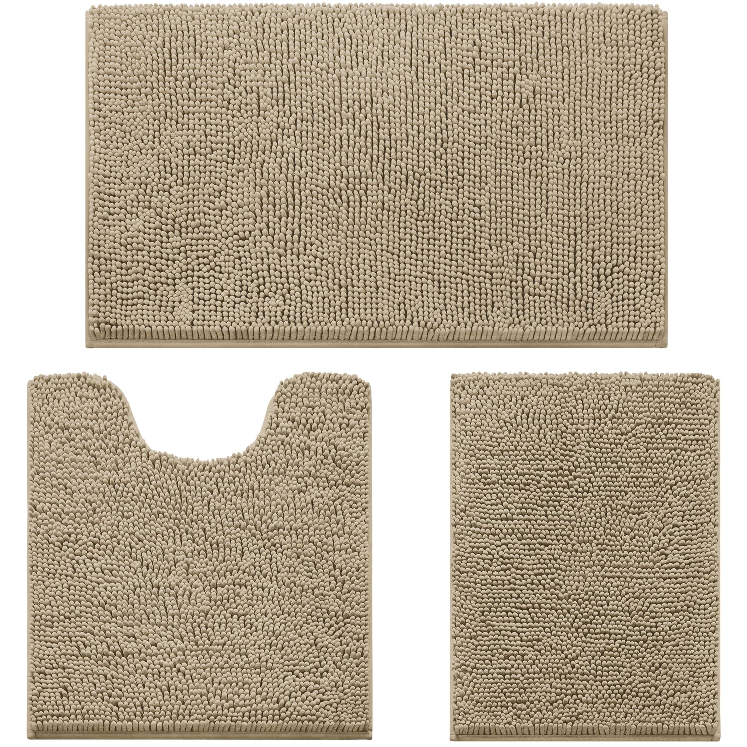 HOMEIDEAS 3 piece small bath rug 17x24 offers soft comfort and quick water absorption on tile floors