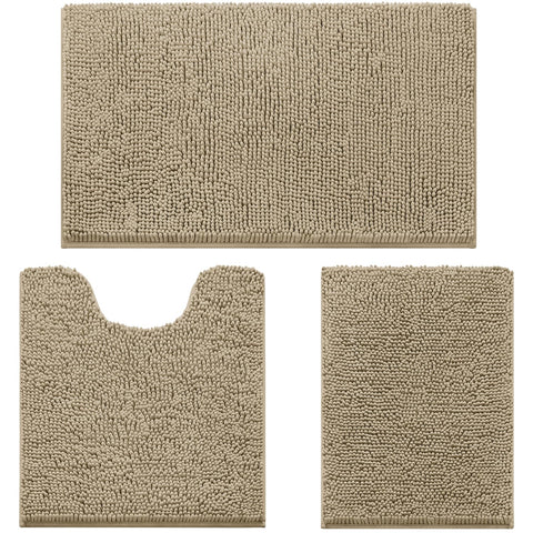 HOMEIDEAS 3 piece small bath rug 17x24 offers soft comfort and quick water absorption on tile floors