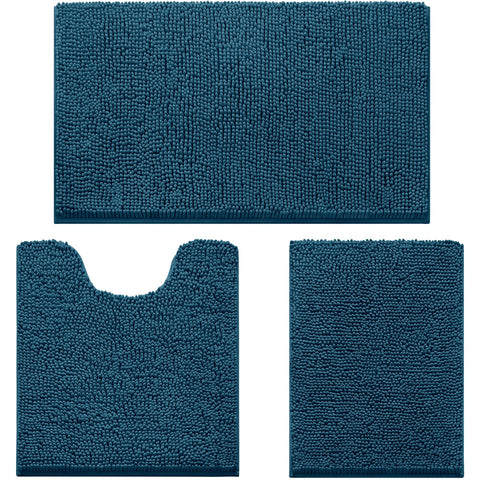 HOMEIDEAS 3-piece bathroom rugs small 17x24 for compact spaces with quick water absorption.