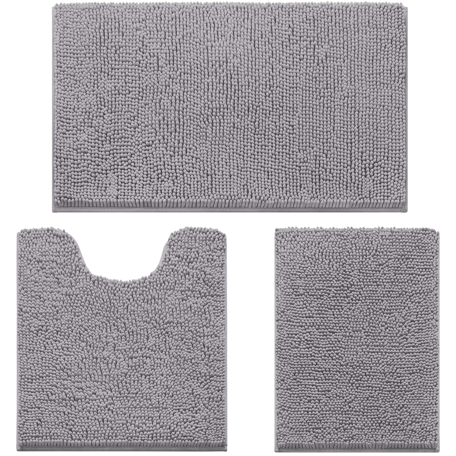 HOMEIDEAS 3-piece bathroom rugs small rug 17x24 with plush texture and quick moisture uptake.