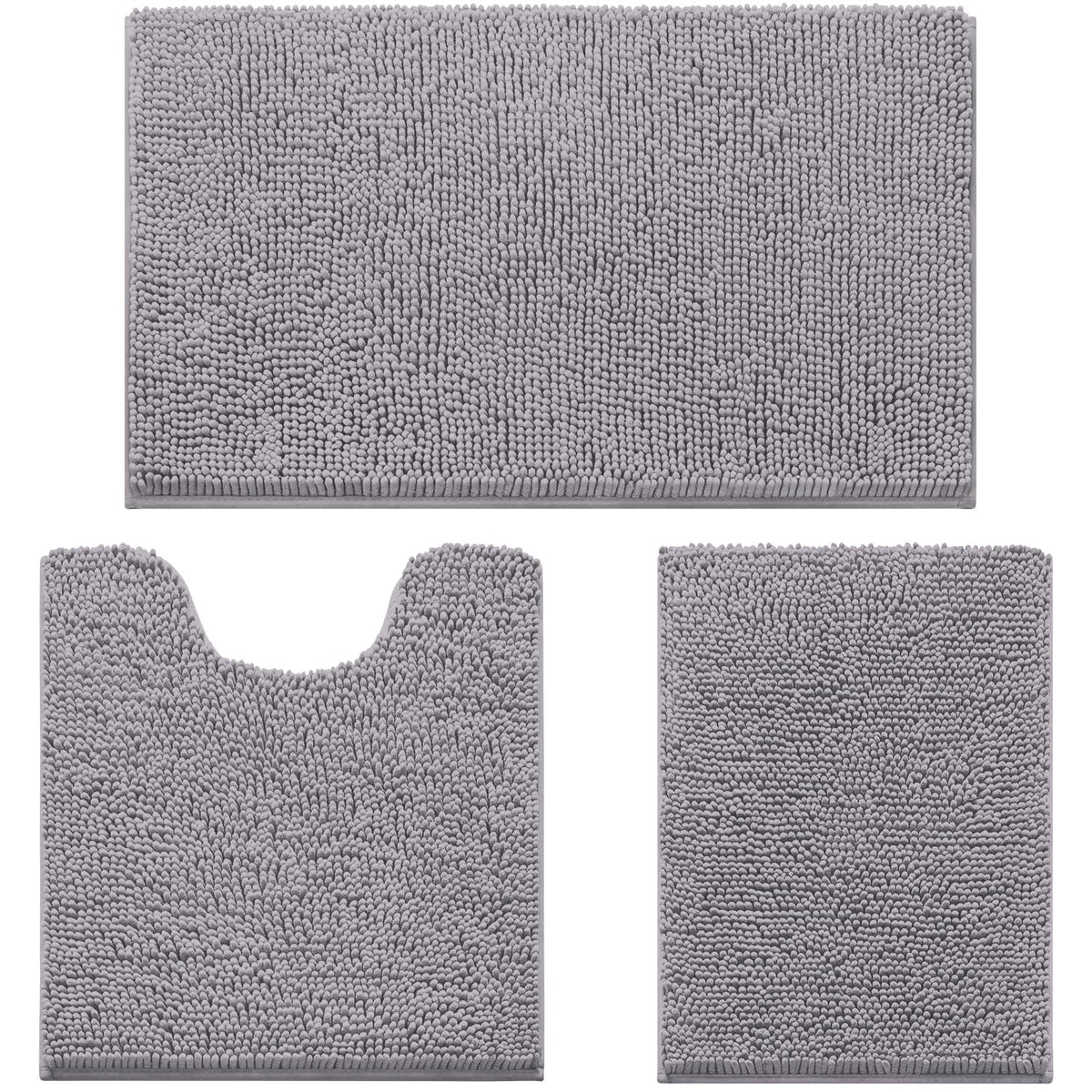 HOMEIDEAS 3-piece bathroom rugs small rug 17x24 with plush texture and quick moisture uptake.