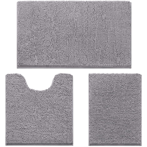HOMEIDEAS 3-piece bathroom rugs small rug 17x24 with plush texture and quick moisture uptake.
