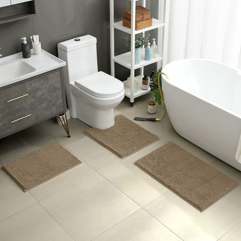 HOMEIDEAS U-shape bath rug 20x24 contours to the sink area for safer footing