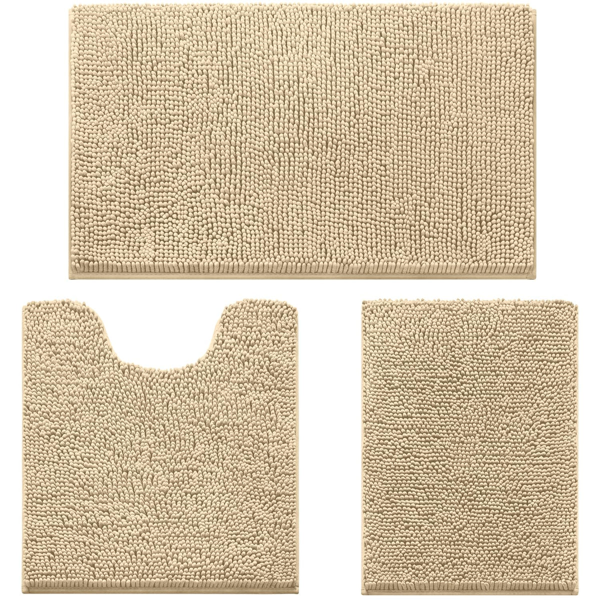 HOMEIDEAS 3 Pieces Bath Rug set small 17x24 for compact spaces and quick moisture absorption.