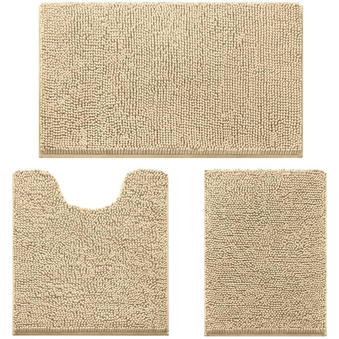 HOMEIDEAS 3 Pieces Bath Rug set small 17x24 for compact spaces and quick moisture absorption.