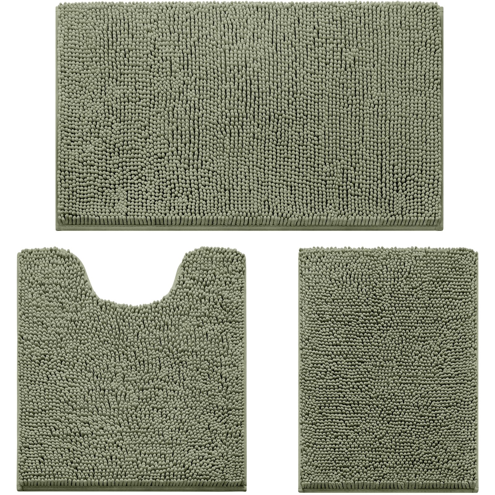 HOMEIDEAS 3-piece set small rug 17x24 with non-slip backing for safety.