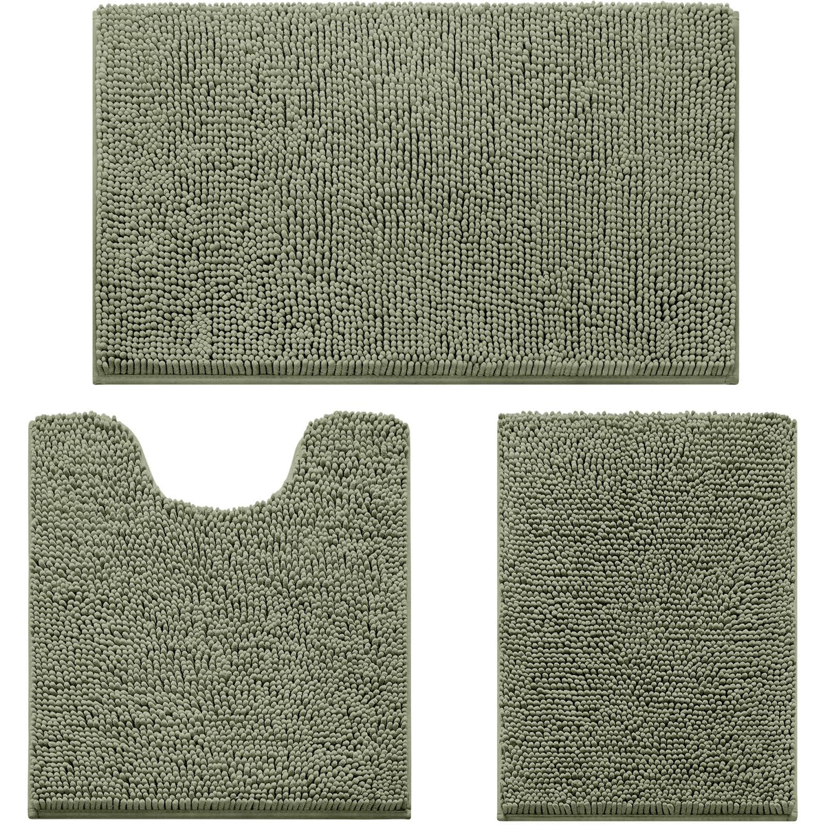 HOMEIDEAS 3-piece set small rug 17x24 with non-slip backing for safety.