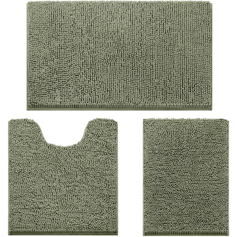 HOMEIDEAS 3-piece set small rug 17x24 with non-slip backing for safety.