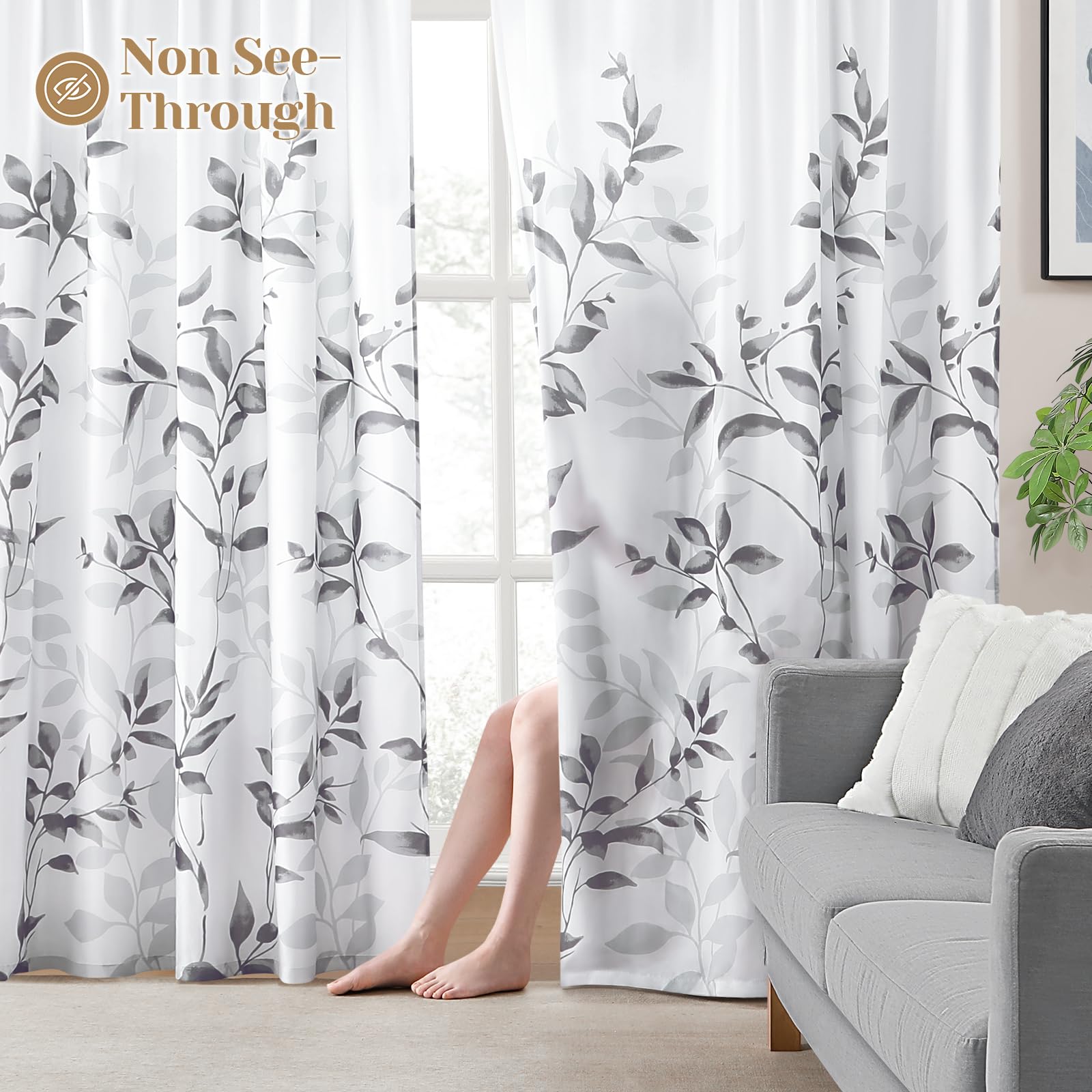 HOMEIDEAS 84-inch length drapes filter sunlight while preserving brightness