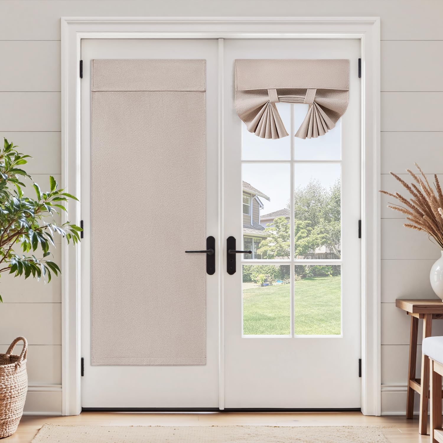 HomeIdeas adhesive installation demonstrates tool-free mounting on glass doors