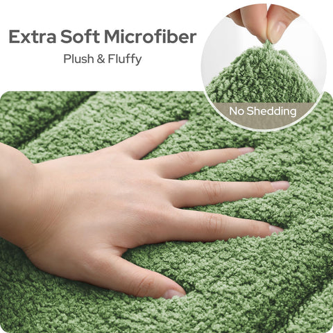 HOMEIDEAS bath rug large 20x32 Sage Green provides spacious coverage and warmth