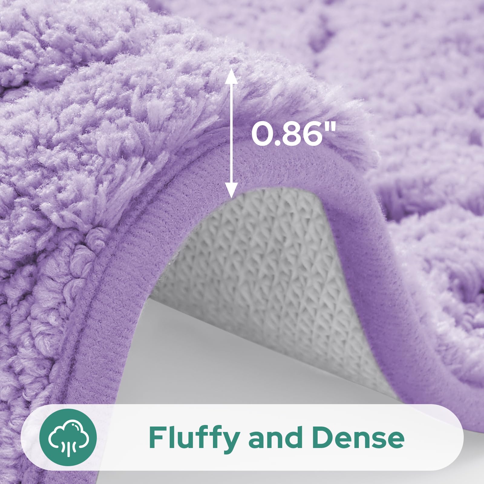 HOMEIDEAS machine-washable rug tag indicating easy, color-safe care.