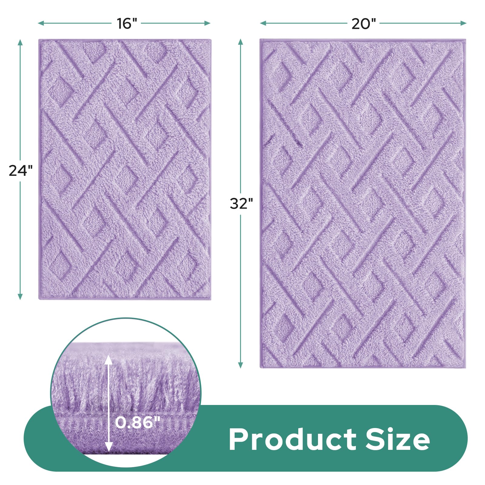 HOMEIDEAS versatile rug suited for bathroom, bedroom, and entryways.