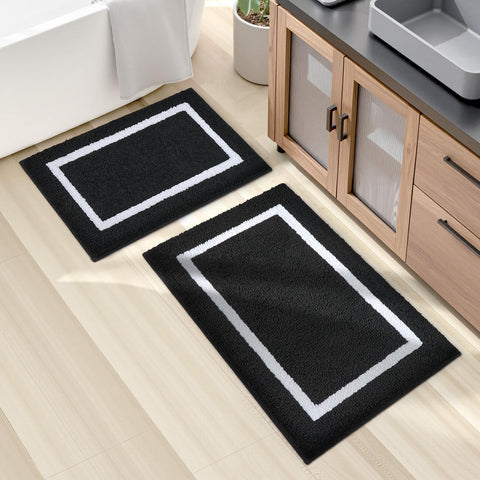 HOMEIDEAS bath rug set 17x24-small shows plush comfort and quick absorption.