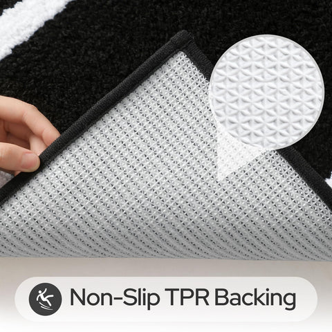 HOMEIDEAS bath rug set microfiber fibers dry quickly to keep floors dry.
