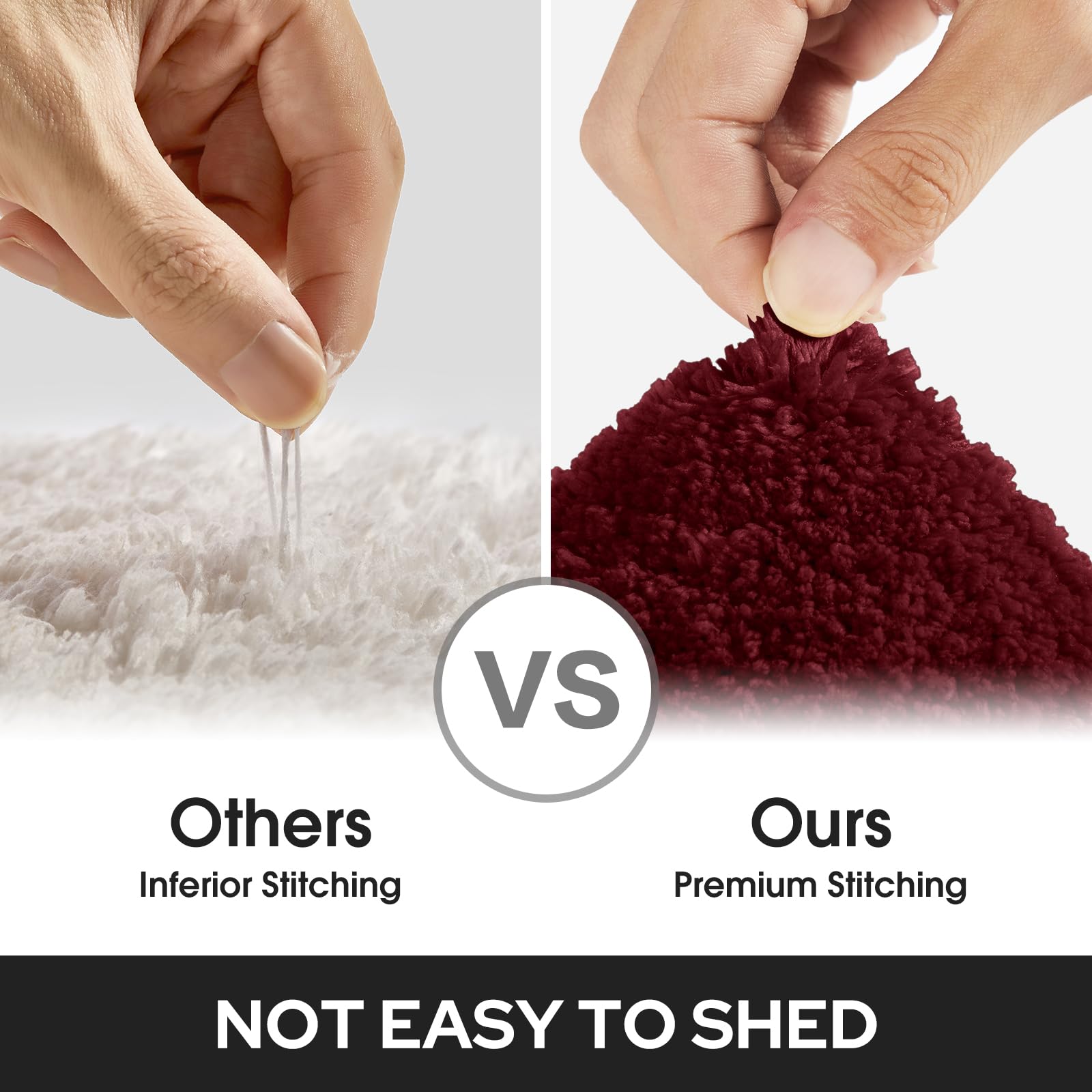 HOMEIDEAS machine washable bath rugs – easy care and lasting fluff.