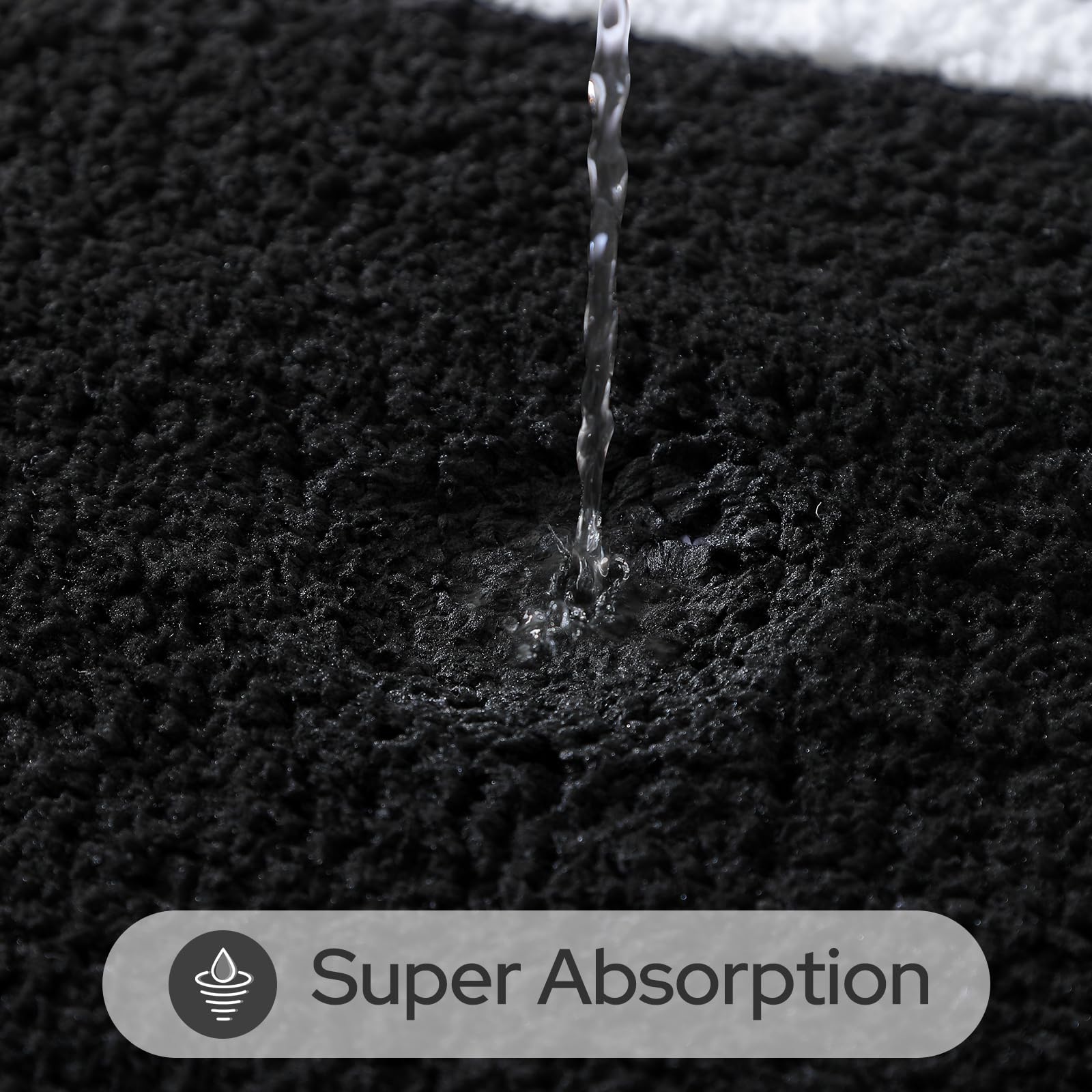 HOMEIDEAS bath rug set anti-slip backing helps prevent shifting on slick floors.