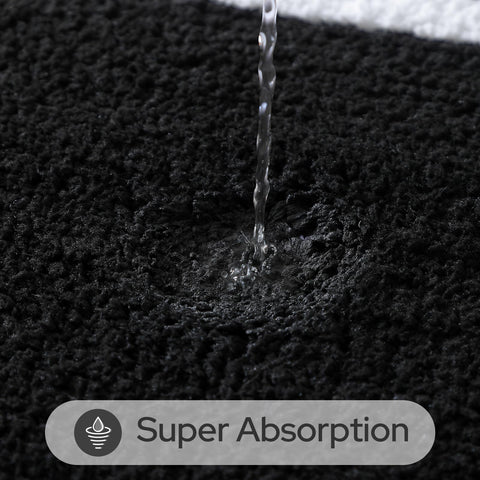 HOMEIDEAS bath rug set anti-slip backing helps prevent shifting on slick floors.