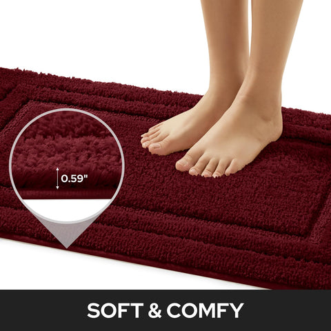 HOMEIDEAS non-slip back rug – secure footing on dry, smooth bathroom floors.